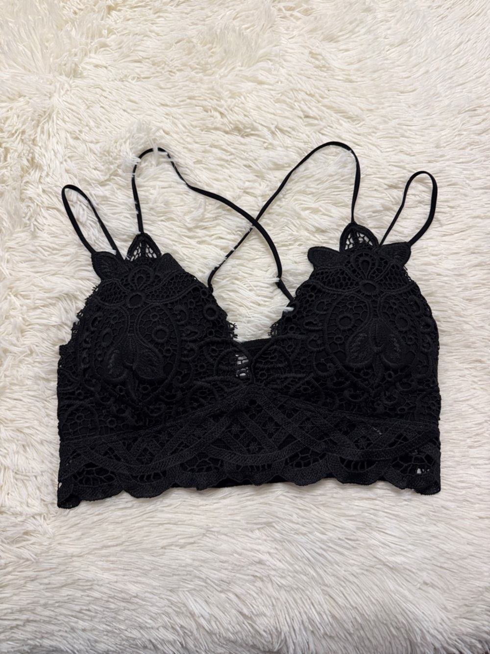 Wishlist Black Crochet Lace Bralette